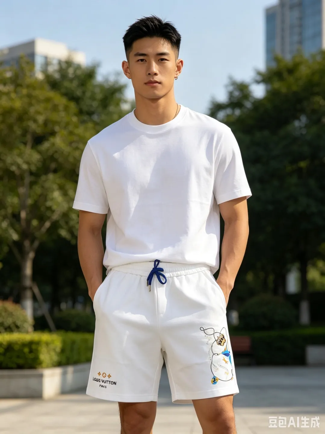 Louis Vuitton/Louis Vuitton 26ss crown print shorts